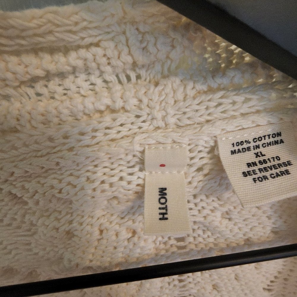 MOTH by Anthropologie Waterfall Open Front Bell Sleeve Sweater, Size XL - Picture 4 of 4